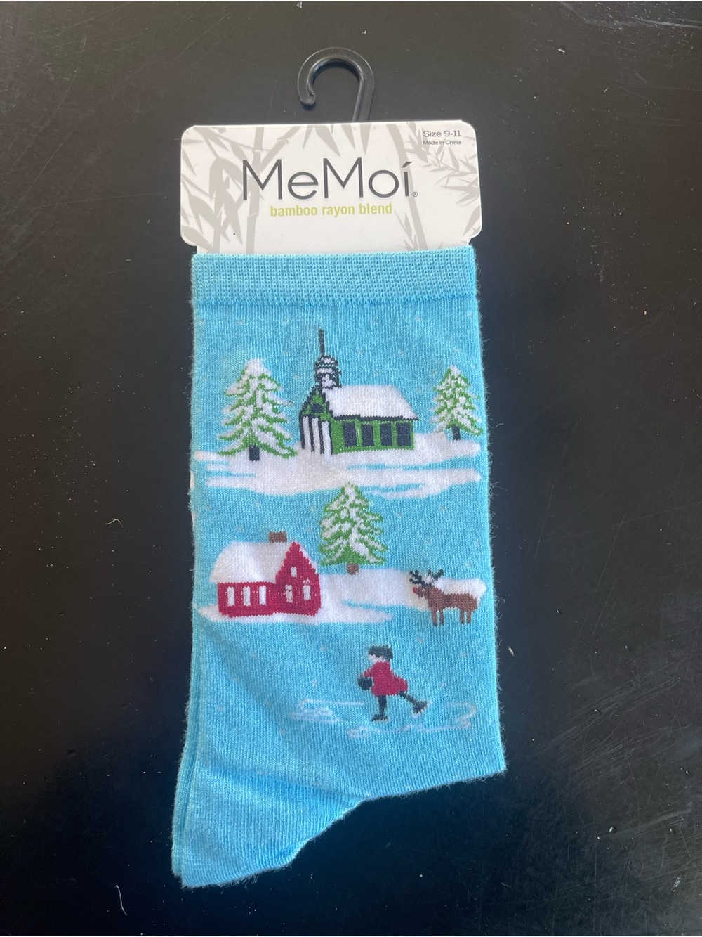 MeMoi Women's Figure Eights Bamboo Blend Holiday Crew Sock